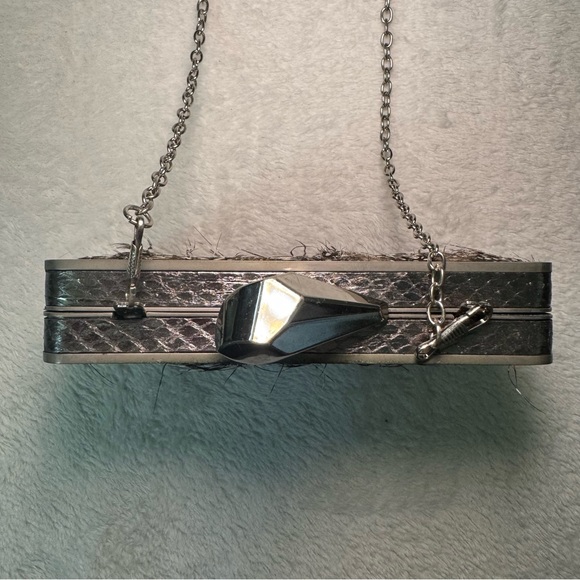 Vintage Kotur Peacock and Snakeskin Evening Clutch Crossbody Bag - Picture 6 of 11